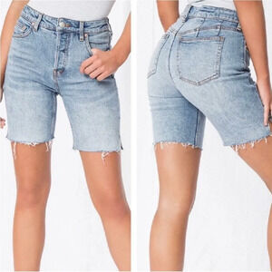 We The Free Avery Denim Bermuda Shorts, Distressed Light Wash, Women’s Size 24